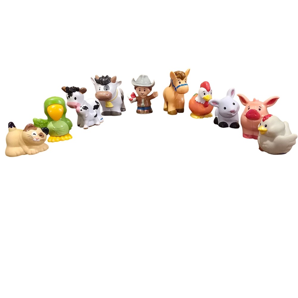 Fisher Price Little People Farm Animals Lot 11 Farmer Cow Horse Pig Chicken